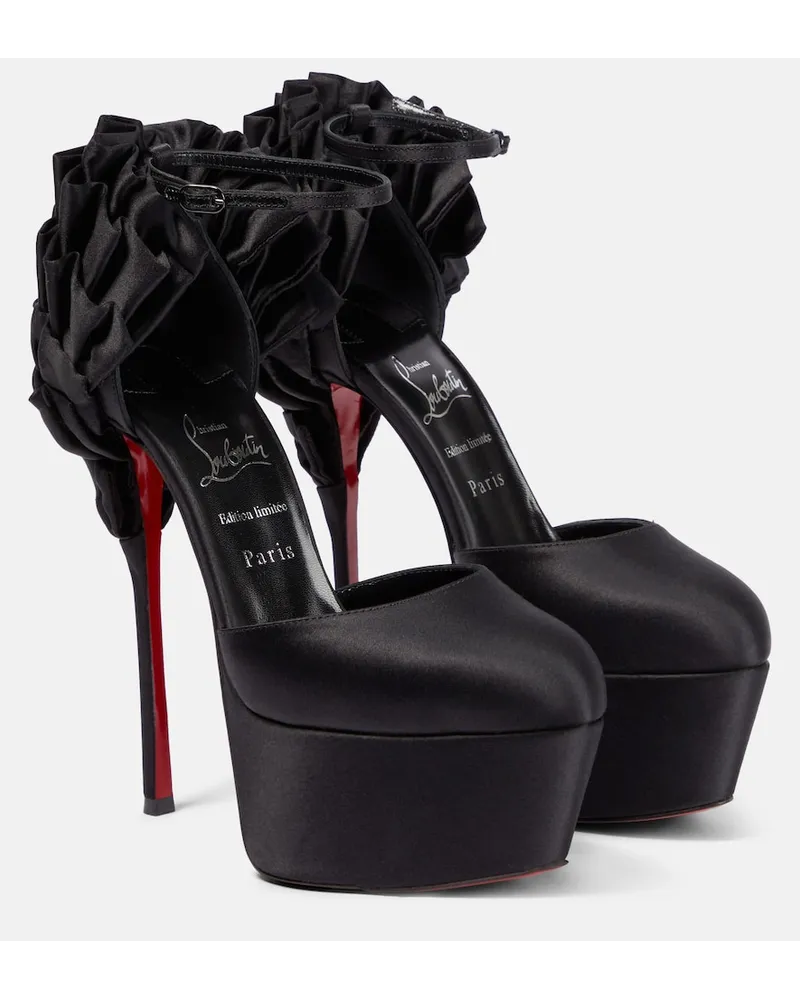 Christian Louboutin Pumps Maria Frou Alta in raso con plateau Nero