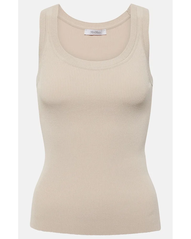 Max Mara Leisure - Tank top Siro in maglia a coste Marrone