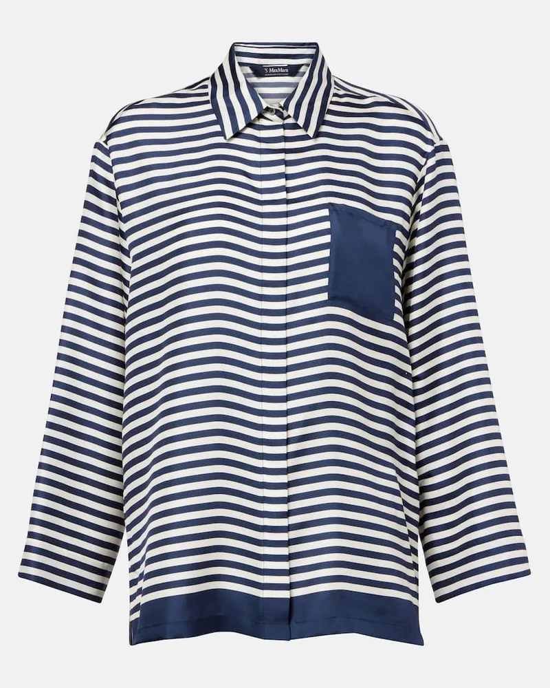 Max Mara Camicia Maya in seta a righe Beige