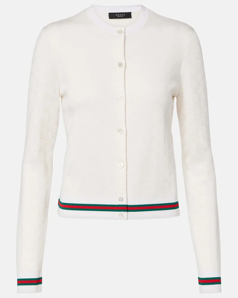 Gucci Cardigan GG jacquard Bianco