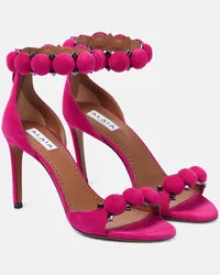 Alaïa Alaïa Sandali La Bombe in suede Rosa