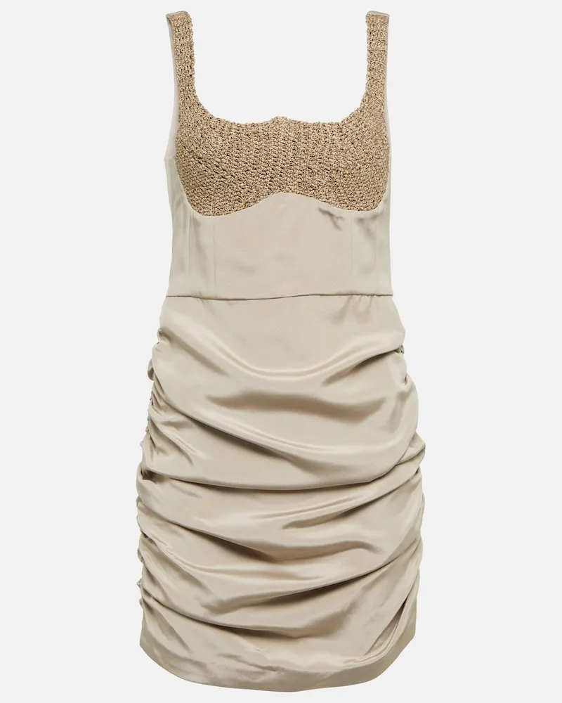 THE MANNEI Miniabito Almeria in misto seta Beige