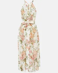 Erdem Abito midi Zinnia in cotone e seta Multicolore