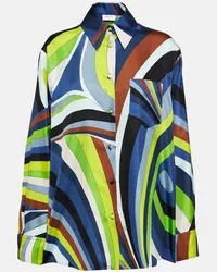 Emilio Pucci Camicia Iride in twill di seta Verde