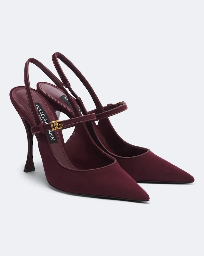 Dolce & Gabbana Pumps slingback DG in suede Borgogna