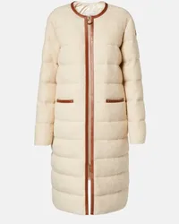 Moncler Piumino Bellette in bouclé di misto lana Bianco