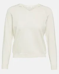 The Row Top Corin in misto seta Bianco