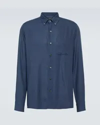 Tom Ford Camicia Leisure in lyocell Blu