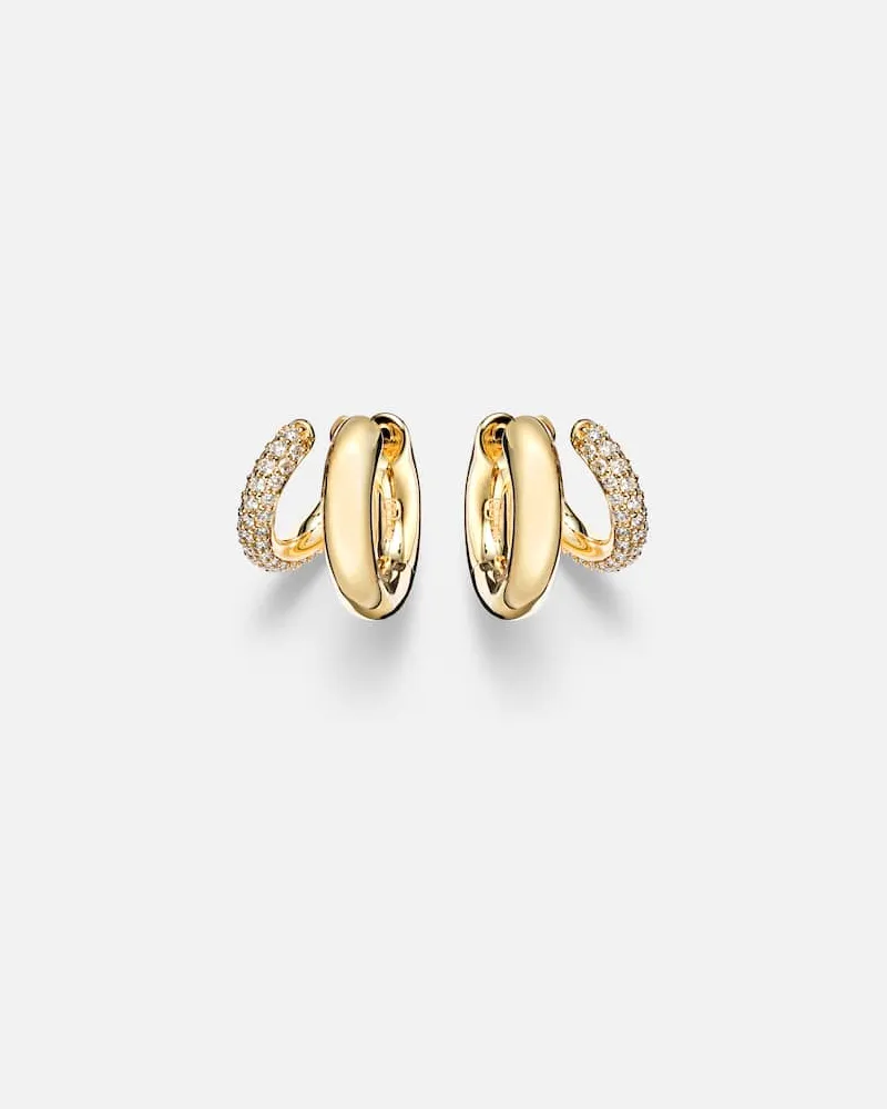 Sydney Evan Orecchini Hollow Tuben in oro 14kt con diamanti Oro