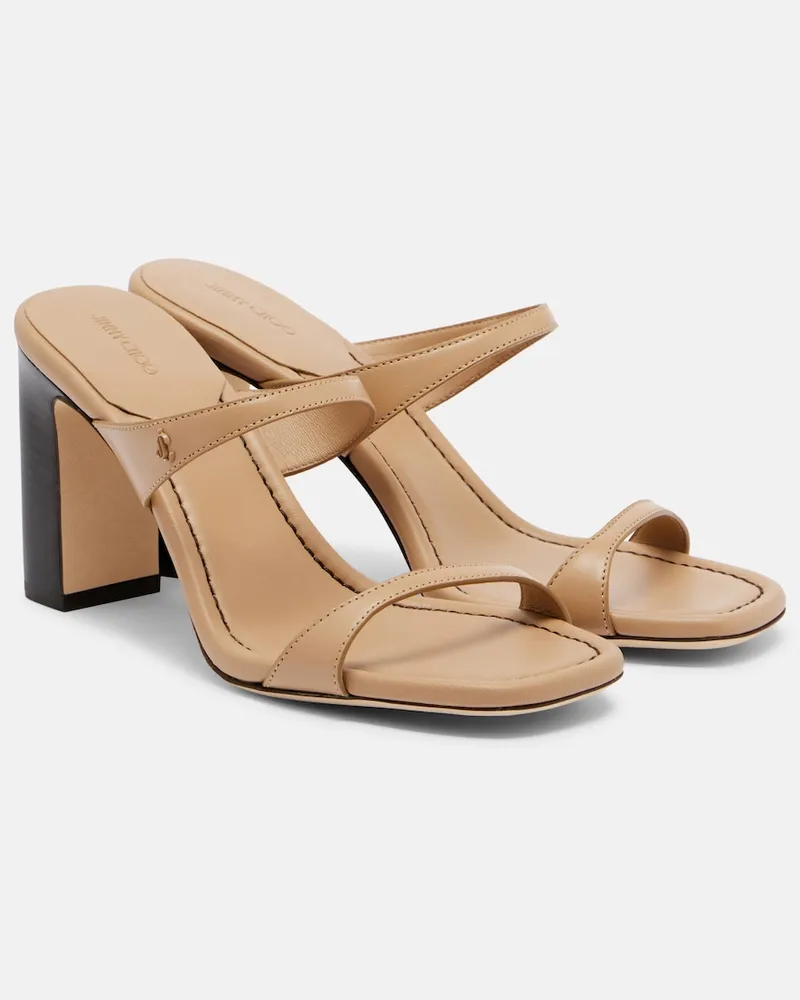 Jimmy Choo Mules Lucian in pelle Beige