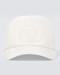 Valentino Garavani Cappello da baseball in seta con VLogo Bianco