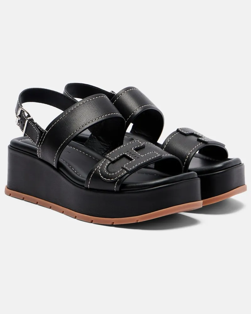 Hogan Sandali H703 platform in pelle Nero