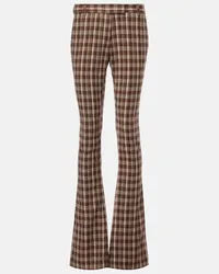 Acne Studios Pantaloni in misto cotone e lana a quadri Marrone