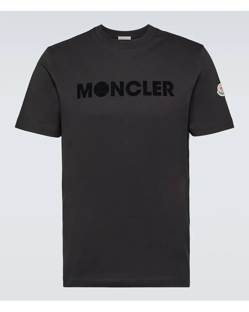 Moncler T-shirt in jersey di misto cotone Nero