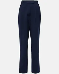 FRANKIE Shop Pantaloni Bea in twill a vita alta Blu