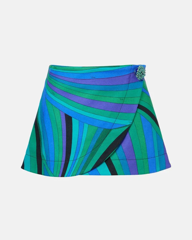 Emilio Pucci Gonna a portafoglio Iride in misto cotone Verde