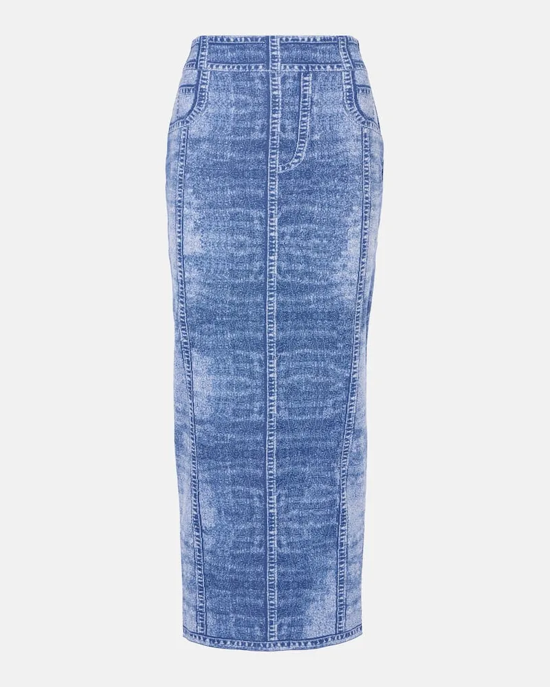 Balmain Gonna midi Trompe lâÅil in maglia Blu