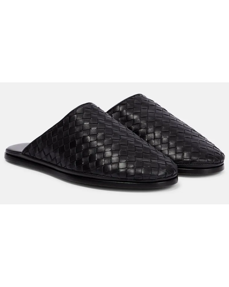 Bottega Veneta Slippers Intrecciato in pelle Nero