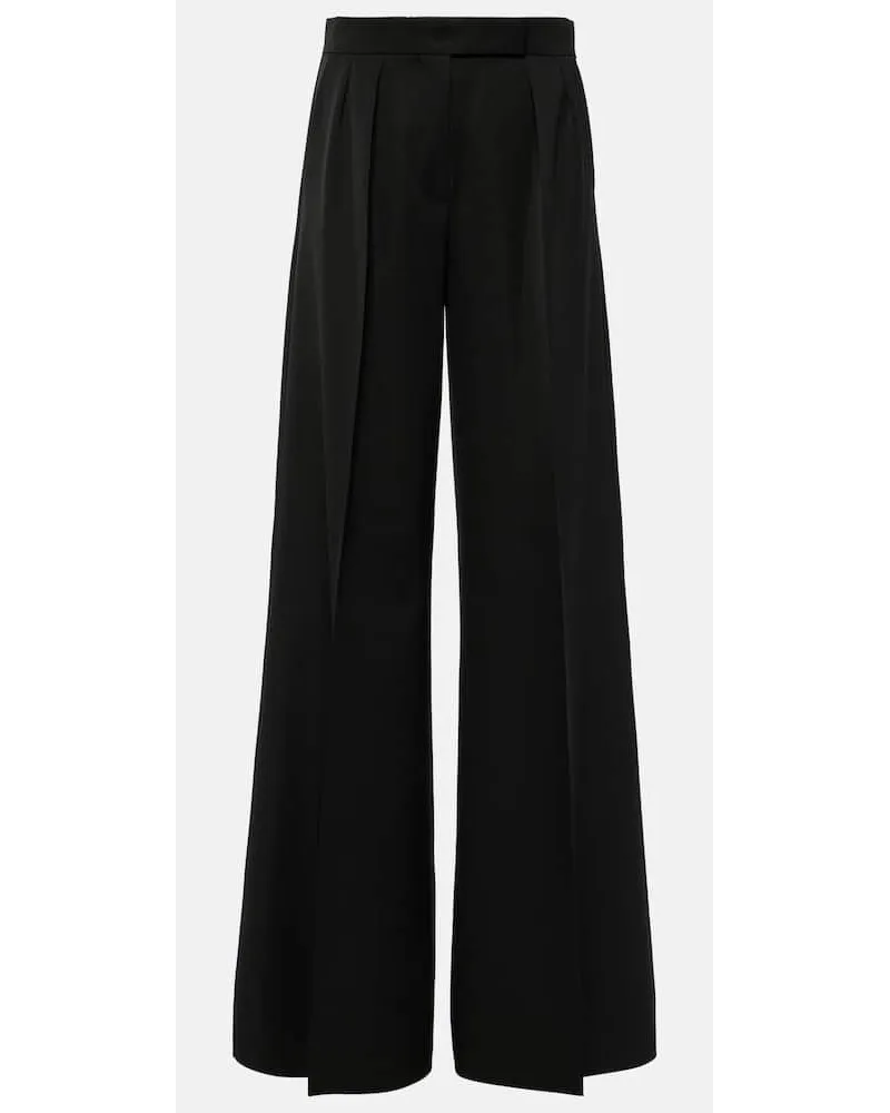Max Mara Pantaloni a gamba larga Libbra in lana Nero