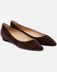 Manolo Blahnik Ballerine Lanza BB in suede Marrone