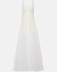 Jacquemus Abito lungo La Robe Dentelle con paillettes Bianco