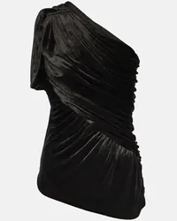 Rick Owens Lilies - Top monospalla Amira in velluto Nero