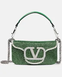 Valentino Garavani Borsa Locò Small con perline Verde