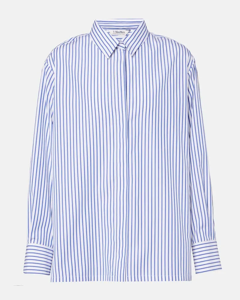Max Mara Camicia Tata in cotone a righe Blu