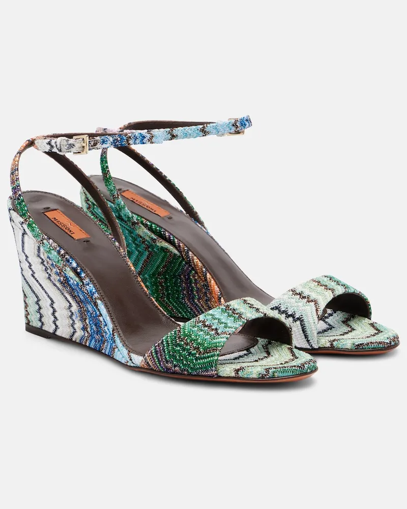 Missoni Sandali Julia con lamÃ© e zeppa a zig zag Multicolore