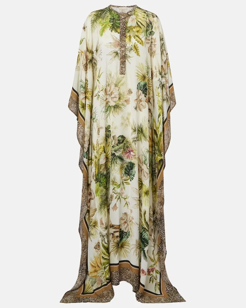 Elie Saab Caftano Savannah in chiffon con stampa Multicolore