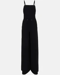 Max Mara Jumpsuit Tabarin in cady a gamba larga Nero