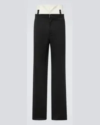 Dolce & Gabbana Pantaloni regular in twill di misto lana Nero