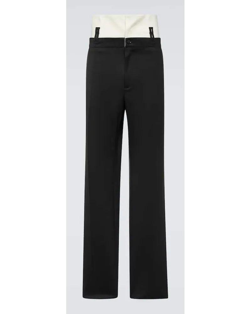 Dolce & Gabbana Pantaloni regular in twill di misto lana Nero