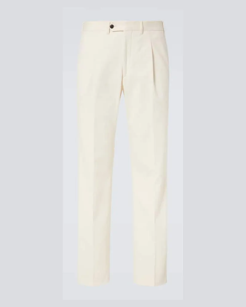 SAMAN AMEL Pantaloni regular Amo in cotone Bianco