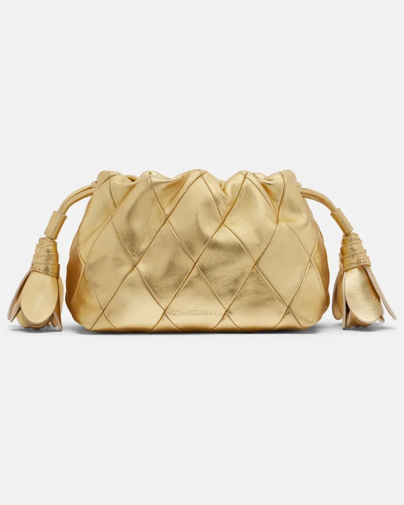 Zimmermann Clutch Cloud 91 Small in pelle metallizzata Oro