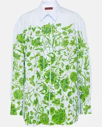 Gucci Camicia Gucci Flowers in cotone a righe Verde