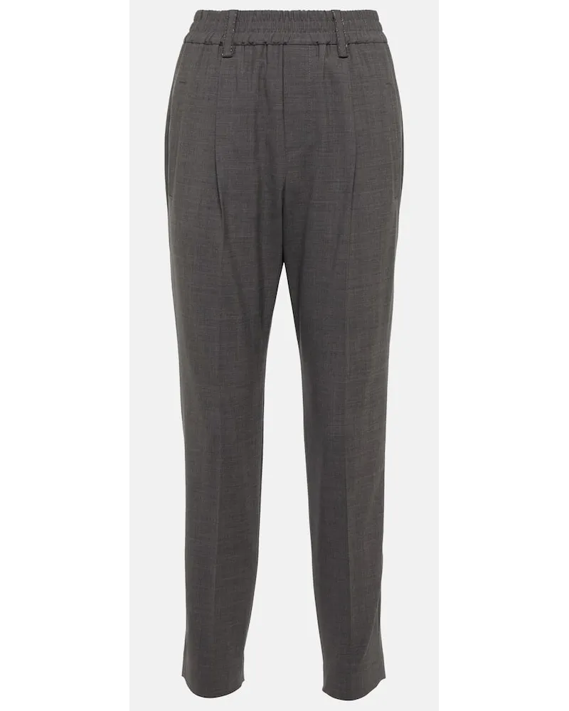 Brunello Cucinelli Pantaloni in misto lana Grigio