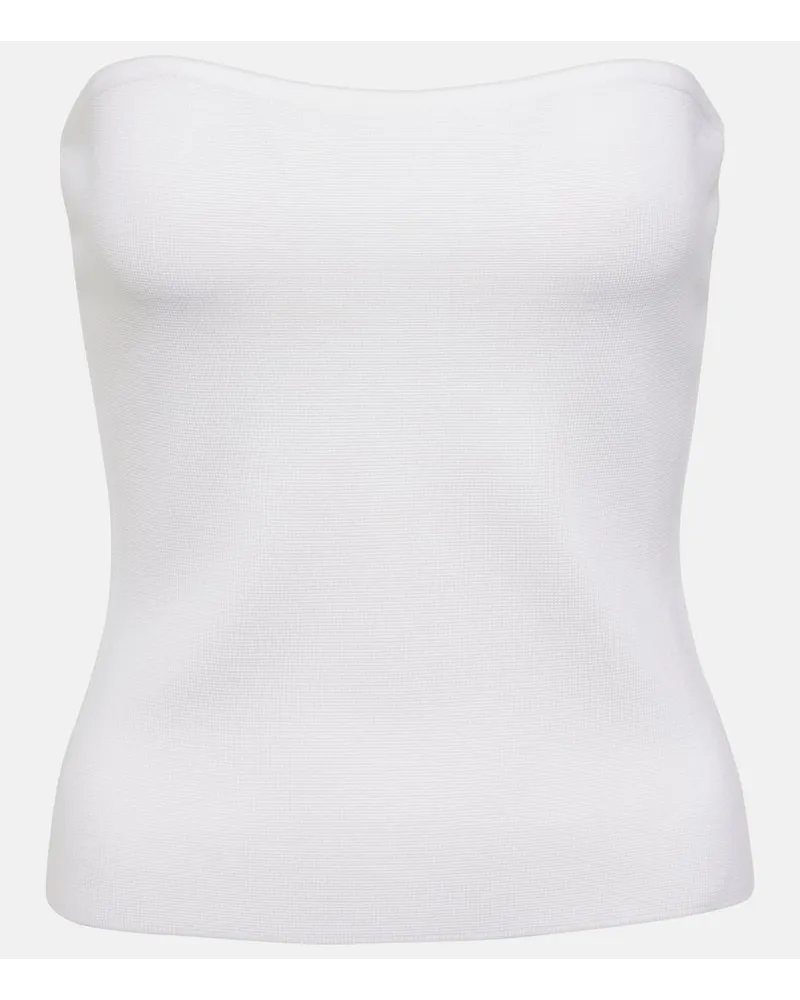 Gabriela Hearst Top Musgrave in lana, seta e cashmere Bianco
