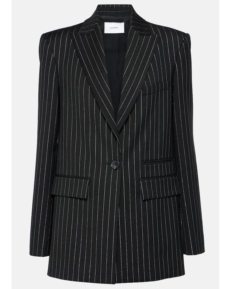 Alex Perry Blazer gessato in lurex Nero