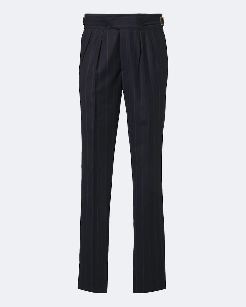 Rubinacci Pantaloni regular in lana vergine a righe Blu