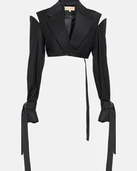 Aya Muse Blazer cropped Xylo in misto lana Nero