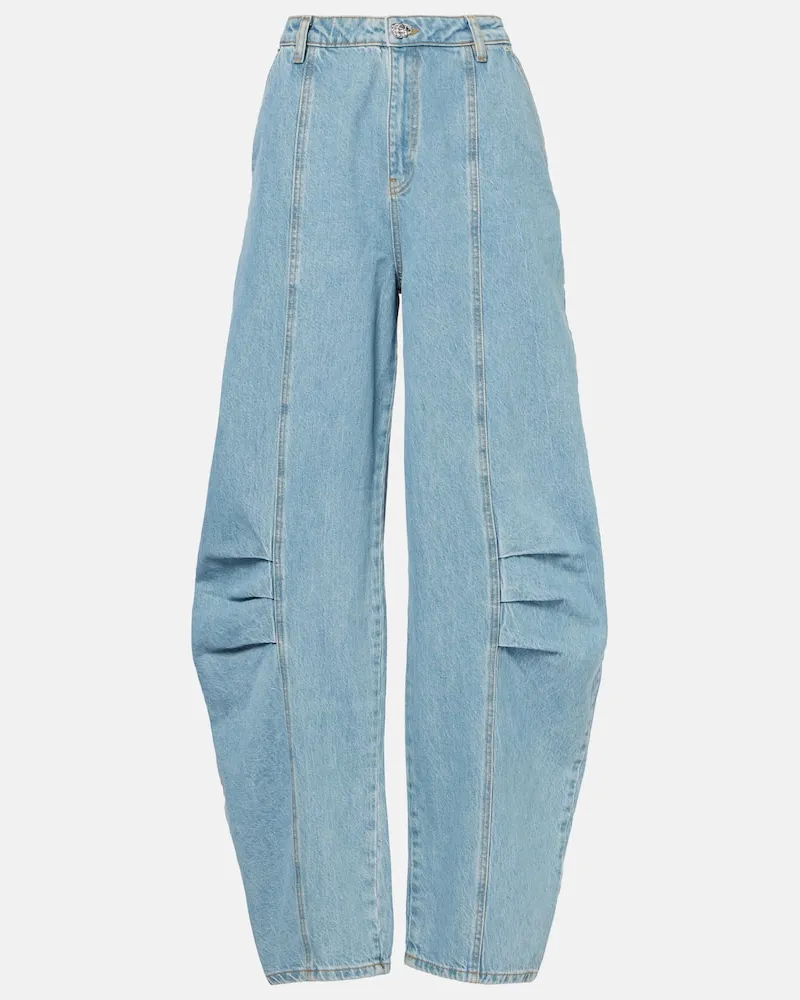 ROTATE Birger Christensen Jeans barrel a vita alta Blu