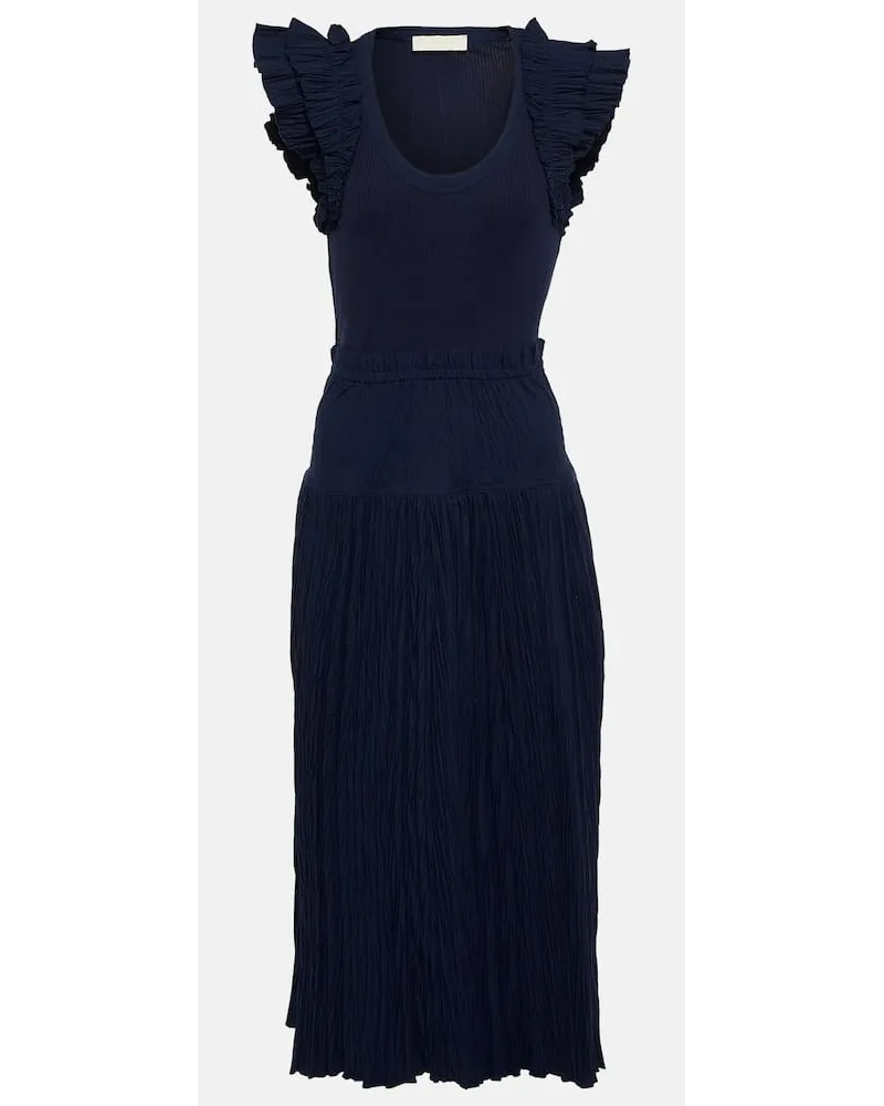 Ulla Johnson Abito midi Virginia in misto cotone Blu