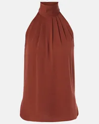 Max Mara Top Memore in seta Marrone