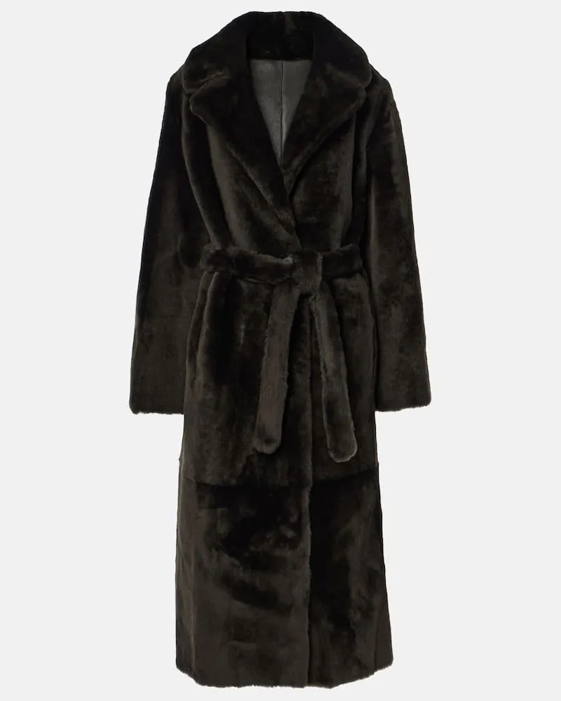 Yves Salomon Cappotto in shearling Marrone