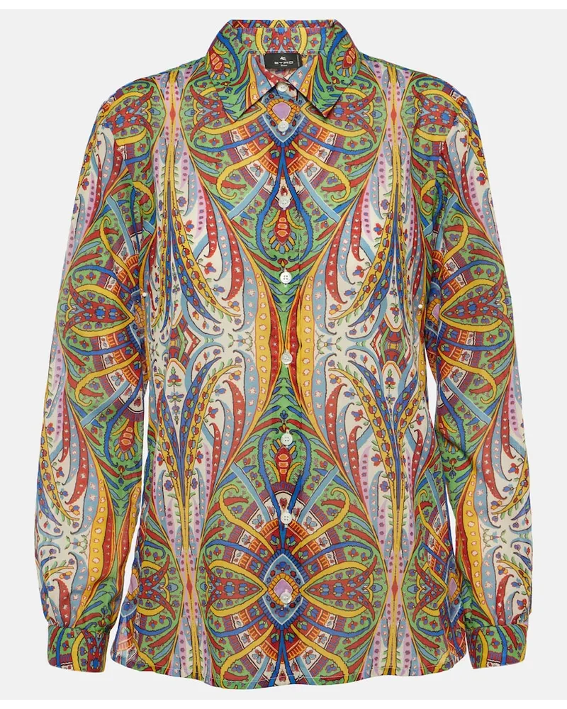 Etro Camicia in cotone con stampa Multicolore