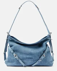 Givenchy Borsa a spalla Voyou Medium in denim Blu