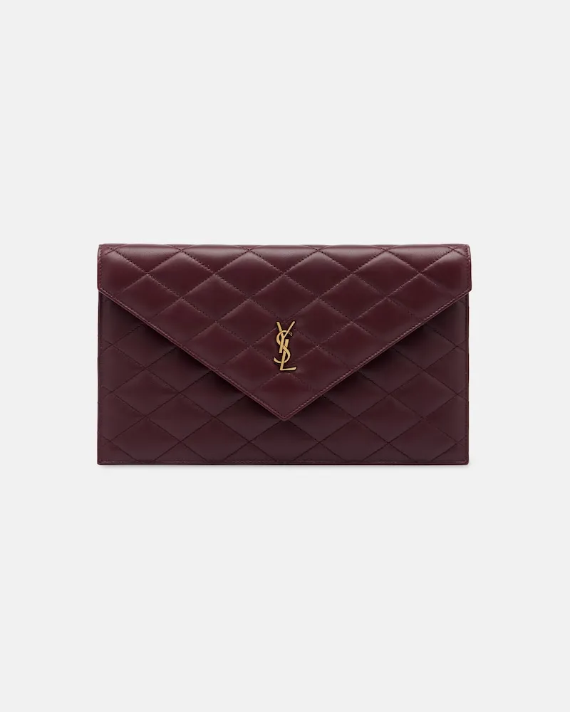 Saint Laurent Bustina Cassandre in pelle matelassÃ Borgogna