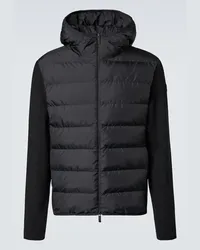 Moncler Cardigan in misto lana con imbottitura Nero