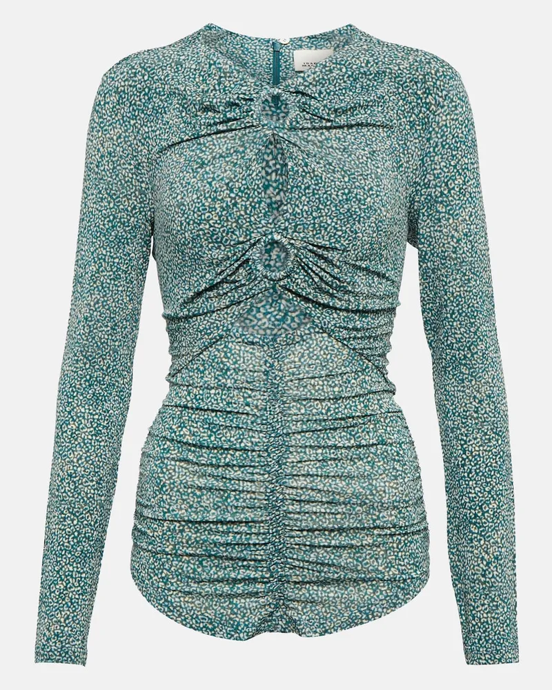 Isabel Marant Top Joneli con cut-out e stampa Blu